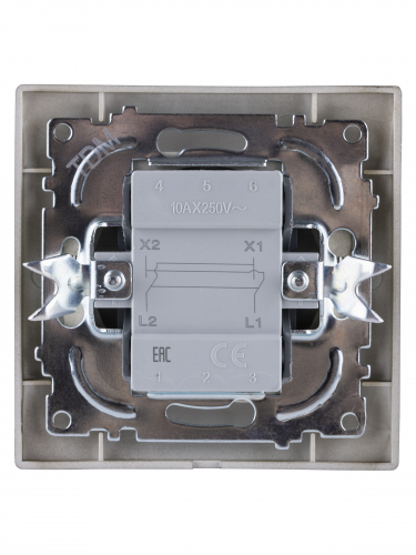 Перекрестный выключатель 1-кл. 10А бронза "Лама" TDM фото 3