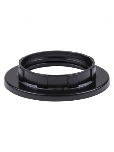 Кольцо для патрона Е14, термостойкий пластик, черный, Б/Н TDM фото 3