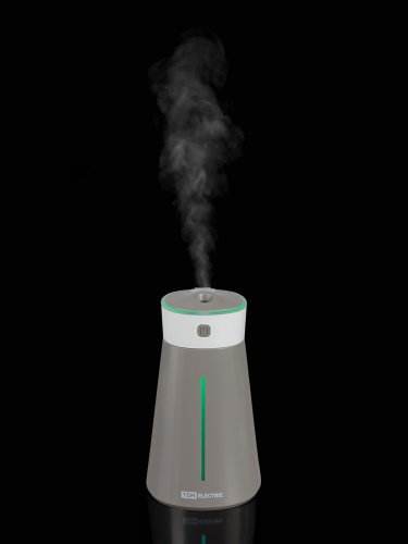 Портативный увлажнитель воздуха "Ареал мини", 0,38 л, RGB, насадки: вентилятор, ночник, серый, TDM фото 3