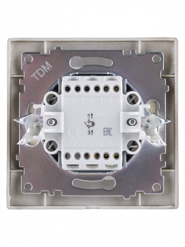Выключатель 1 кл. с подсветкой 10А бронза "Лама" TDM фото 3