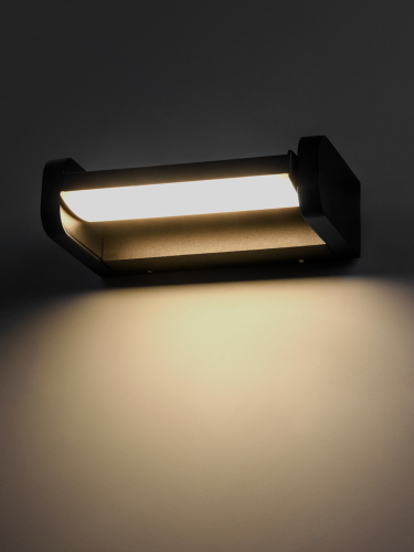 Светильник настенный LED, Аура, L200 мм, 6 Вт, 3000 K, алюм./черн., IP65, TDM фото 3