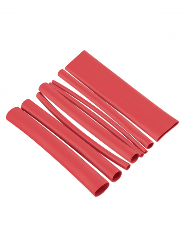 Набор трубок термоусаживаемых, клеевых "Моноцвет-диапазон, красный TDM" фото 3