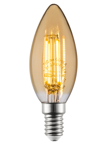 Лампа светодиодная «Винтаж» золотистая FС37, 7 Вт, 230 В, 2700 К, E14 (свеча) TDM фото 5