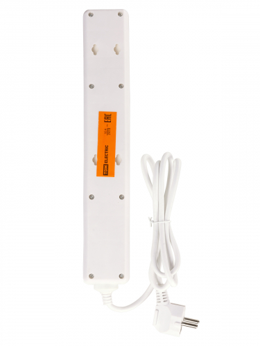 Сетевой фильтр СФ-06В выключатель, 6 гнезд, 5 метров, с/з, ПВС 3х0,75мм2 10А/250В белый TDM фото 3