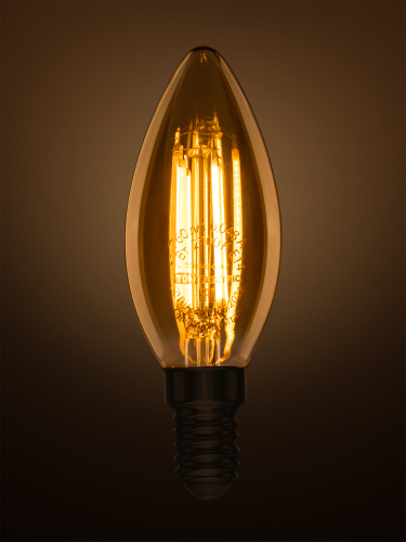 Лампа светодиодная «Винтаж» золотистая FС37, 7 Вт, 230 В, 2700 К, E14 (свеча) TDM фото 4