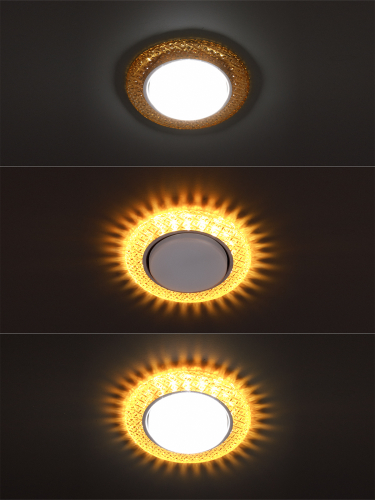 Светильник встраиваемый СВ 03-17 GХ53 230В LED подсветка 5 Вт золото/хром TDM фото 4
