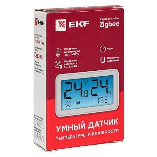 Датчик температуры и влажности с экраном умный Zigbee Connect EKF is-th-zb фото 3