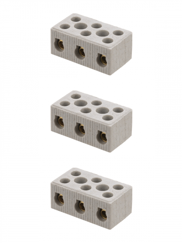 Керамический блок зажимов 30 Ампер 3 пары контактов с крепежным отверстием TDM фото 3