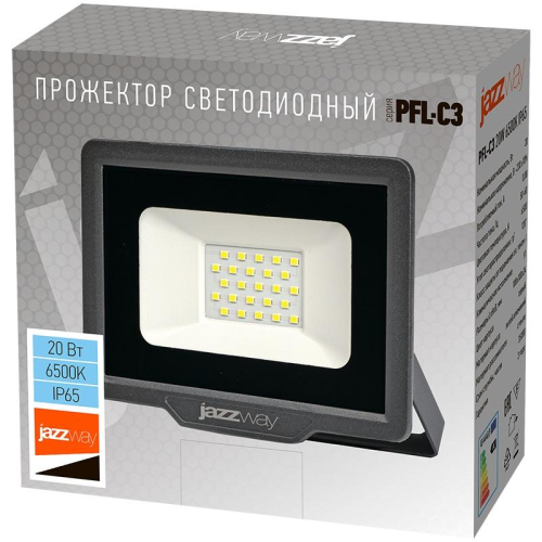 Прожектор светодиодный PFL-C3 20Вт 6500К IP65 ДО закален. прозр. стекло JazzWay 5023543A фото 4