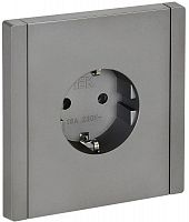 Розетка СП FORTE&PIANO FP514 16А с заземл. без защ. шторок безвинт. крепл. сталь IEK FP-R11-16-1-K46