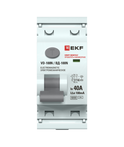 Выключатель дифференциального тока 2п 40А 100мА тип AC 6кА ВД-100N электромех. PROxima EKF E1026M40100 фото 3