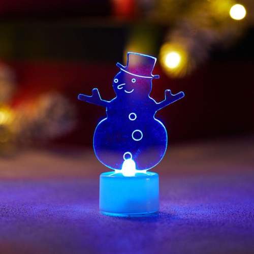 Фигура светодиодная "Снеговик в шляпе" 10см 1LED RGB 0.1Вт 4.5В IP20 на подставке элементы питания 3хAG13(LR44) (в компл.) Neon-Night 501-043 фото 10