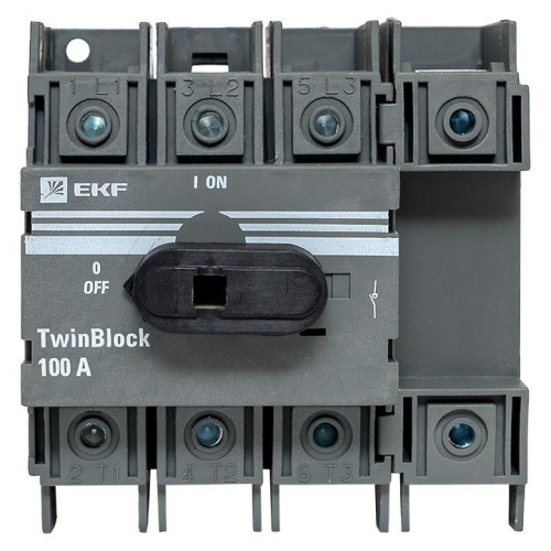 Рубильник 4п 100А с рукояткой управления для прямой установки TwinBlock EKF tb-100-4p-f фото 4