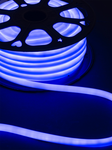 Гибкий неон круглый SMD2835-120 LED/м-220 В-6,5 Вт/м-IP67-синий (25м) TDM фото 2