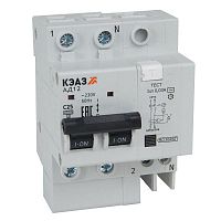 Выключатель автоматический АД12-22C16-АC-УХЛ4 дифференциального тока с защитой от сверхтоков (2P C16 30мА) 4.5кА КЭАЗ 318369