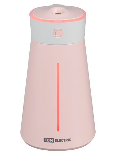 Портативный увлажнитель воздуха "Ареал мини", 0,38 л, RGB, насадки: вентилятор, ночник, розовый, TDM фото 8