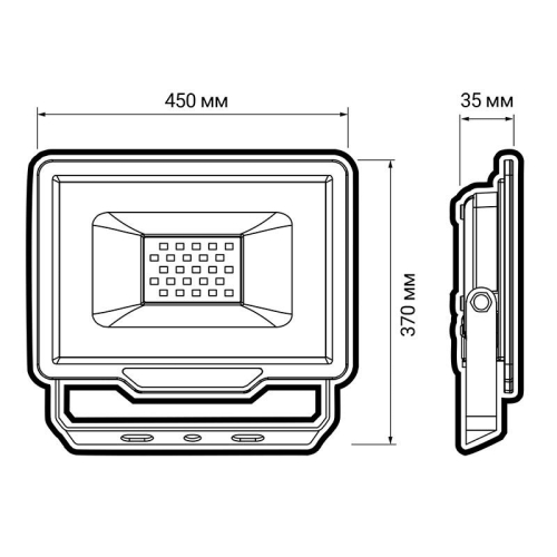 Прожектор светодиодный PFL-C3 300Вт 6500К IP65 ДО с клапаном закален. прозр. стекло Pro JazzWay 5032156 фото 6