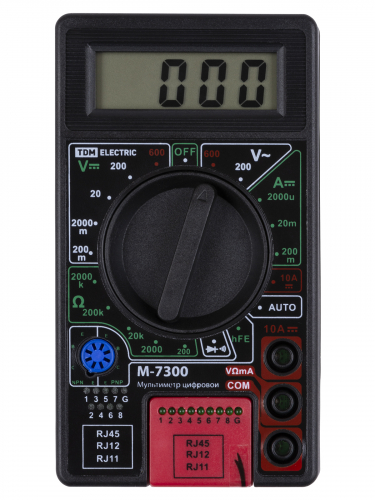 Мультиметр цифровой серия "МастерЭлектрик" М-7300 (каб.тестер RJ-11,12,45) TDM фото 4