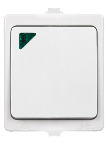 Выключатель 1-кл. с подсветкой открытой установки IP54 10А белый "Вуокса" TDM фото 5