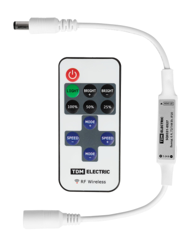 Контроллер для светодиодных лент и модулей MONO-RF-12В-6A-72Вт-IP20, 1 канал, пульт 11 кнопок, TDM фото 3