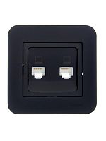 Розетка компьютерная 2-м СП ASTI IP20 RJ45 в сборе черн. бархат LEZARD 7081-4242-141
