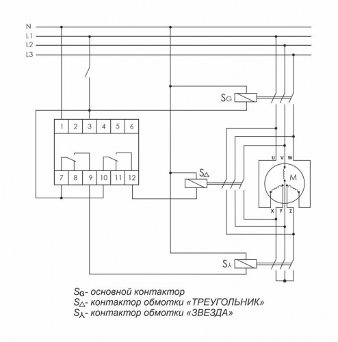 Реле времени PCG-417 2х8А 230В 2НО IP20 звезда-треугольник для пуска электродвиг. монтаж на DIN-рейке F&F EA02.001.020 фото 3