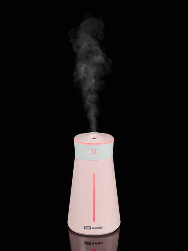 Портативный увлажнитель воздуха "Ареал мини", 0,38 л, RGB, насадки: вентилятор, ночник, розовый, TDM фото 3