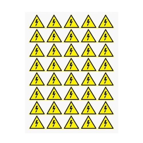 Наклейка знак электробезопасности "Опасность поражения электротоком" 50х50х50мм (уп.50шт) Rexant 56-0006-2 фото 2