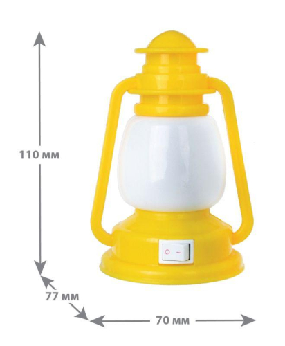Светильник светодиодный NL-171 "Фонарик" 220В ночник с выкл. желт. Camelion 12527 фото 5