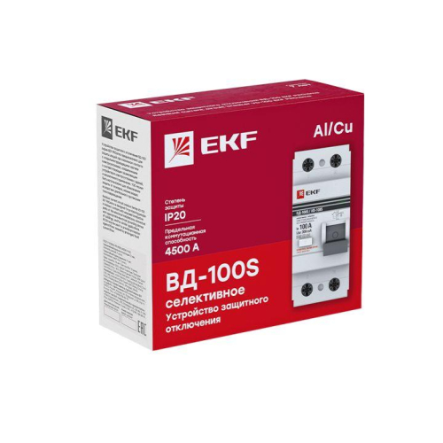 Выключатель дифференциального тока (УЗО) 2п 63А 100мА тип AC ВД-100 (электромех.) PROxima EKF elcb-2-63-100S-em-pro фото 2