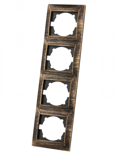 Рамка 4-х постовая вертикальная старинная бронза "Лама" TDM фото 5