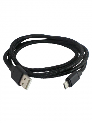 Дата-кабель, ДК 7, USB - micro USB, 1 м, тканевая оплетка, черный, TDM