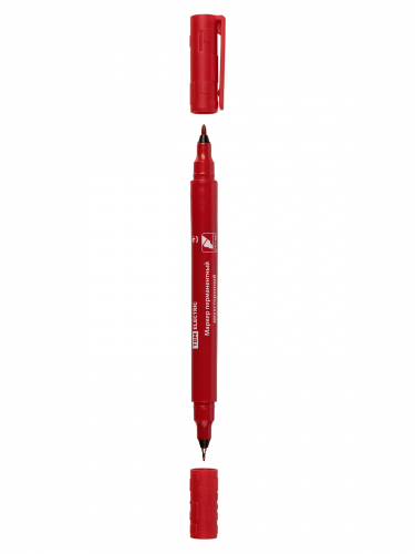 Маркер перманентный двухсторонний 0,4/1 мм, красный (пакет) круглый наконечник TDM фото 2