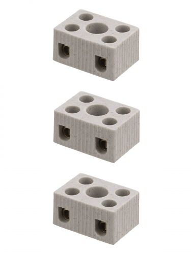 Керамический блок зажимов 10 Ампер 2 пары контактов с крепежным отверстием TDM фото 3