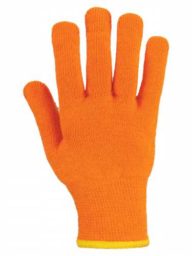 Перчатки плотной вязки акрил с ПВХ, "Точка", оранжевые, 8, 10 кл., 72-75 г, 1 пара, TDM фото 3