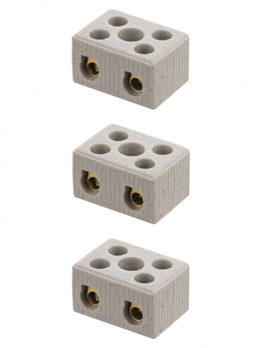 Керамический блок зажимов 15 Ампер 2 пары контактов с крепежным отверстием TDM фото 3